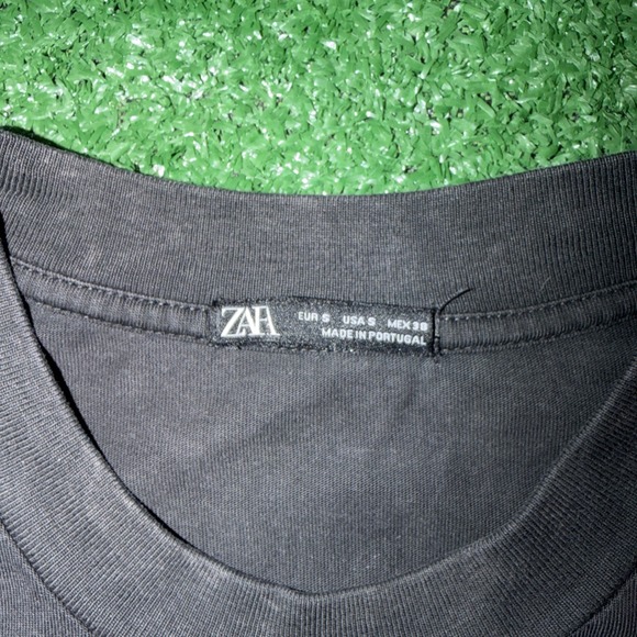 ZARA Mens Small Washed Black Graphic T Shirt - Picture 3 of 7